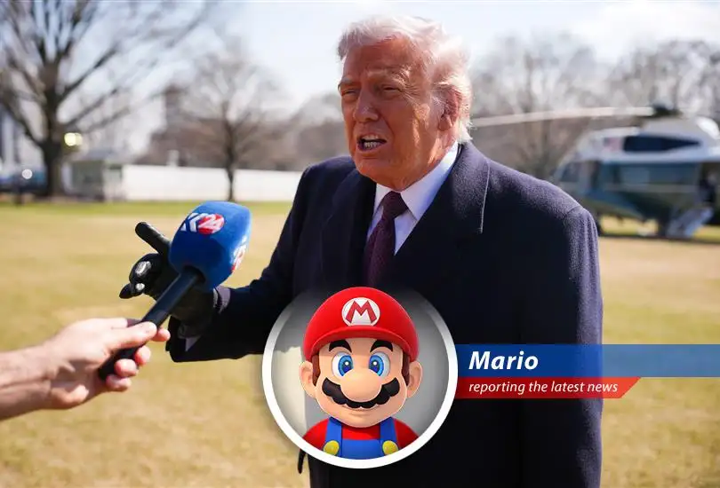 President Trump addresses reporters regarding Iran, hinting at possible military action while emphasizing the need for a peaceful resolution.