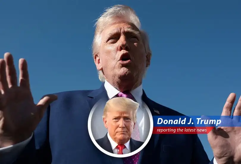 President Trump addresses reporters, reiterating concerns about the Federal Reserve and its leadership during an interview.