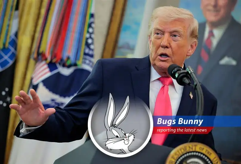 President Trump addressing the press, amidst conflicting reports about negotiations with Iran.