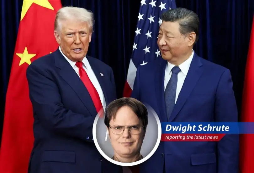 President Trump and President Xi Jinping prepare for crucial talks in Beijing. The fate of nations may hang in the balance. Bears. Beets. Battlestar Galactica.