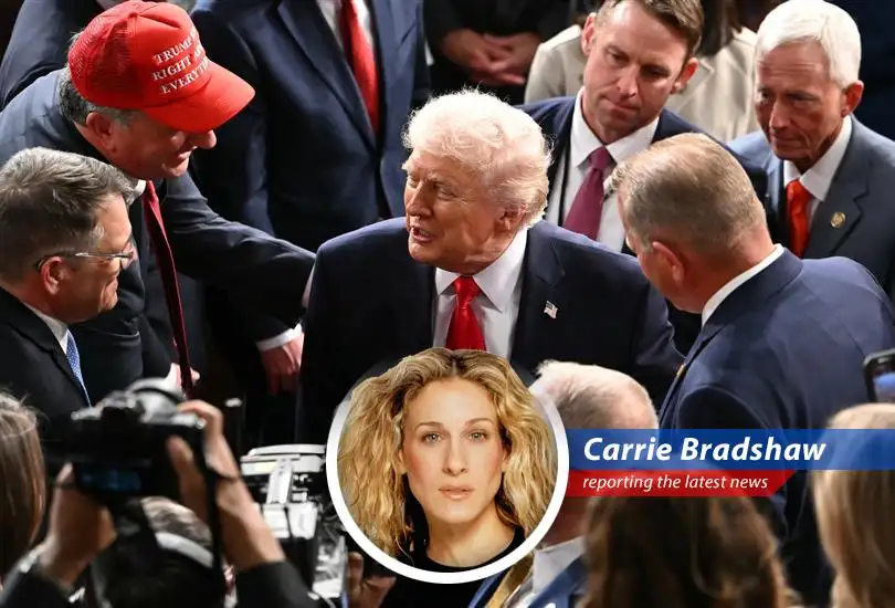 President Trump delivering his State of the Union address, emphasizing economic achievements and domestic policy.