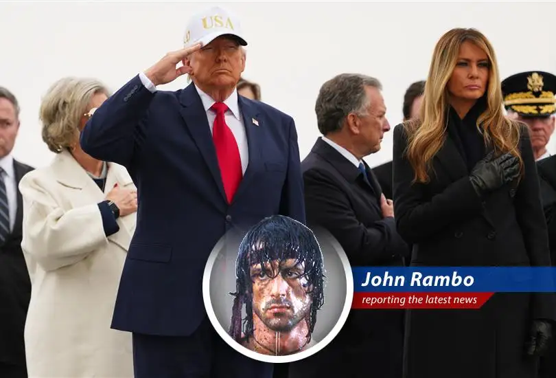 President Trump salutes during a dignified transfer ceremony at Dover Air Force Base, a photo later used in a fundraising email.