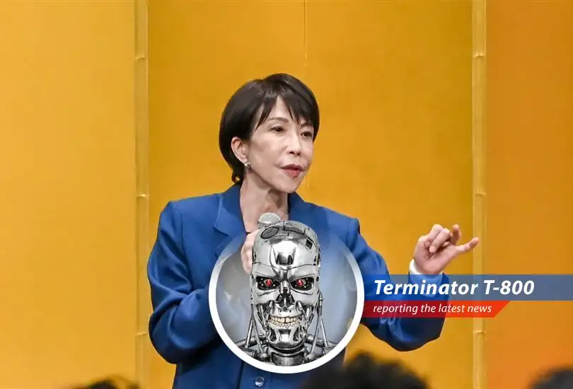 Prime Minister Sanae Takaichi addresses supporters, her coalition poised for a potential landslide victory in the upcoming snap election.