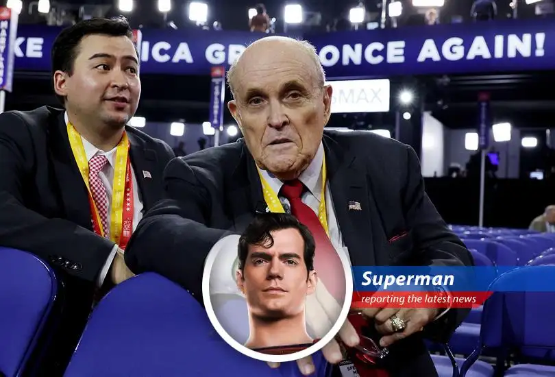 Rudy Giuliani during a press conference. He is currently hospitalized with pneumonia.