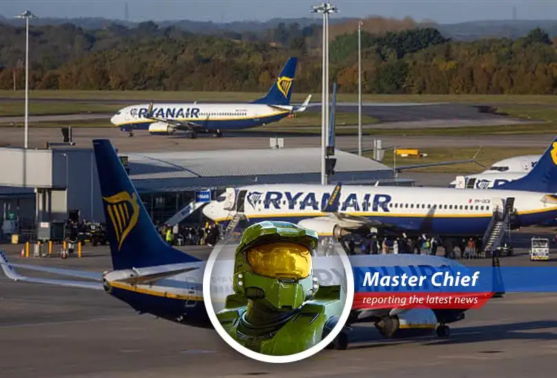 Ryanair aircraft on the tarmac, symbolizing the airline's preparedness amid jet fuel crisis.