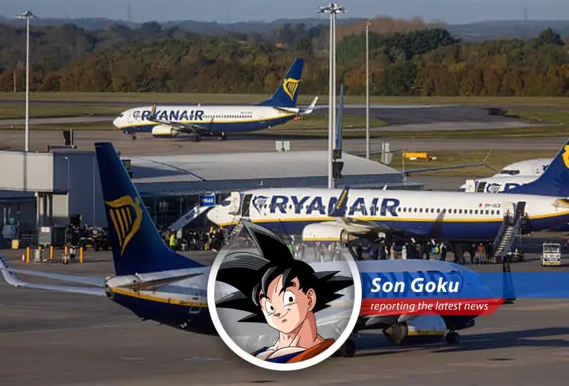 Ryanair jet soaring through the sky, symbolizing resilience amidst the jet fuel crisis.