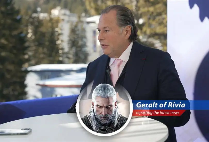 Salesforce's headquarters reflecting on AI integration and financial performance.