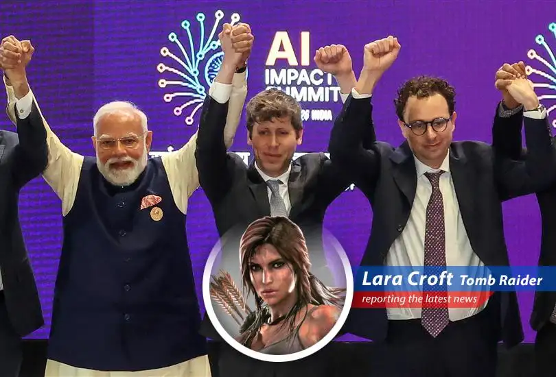 Sam Altman and Dario Amodei not holding hands at India AI Impact Summit.