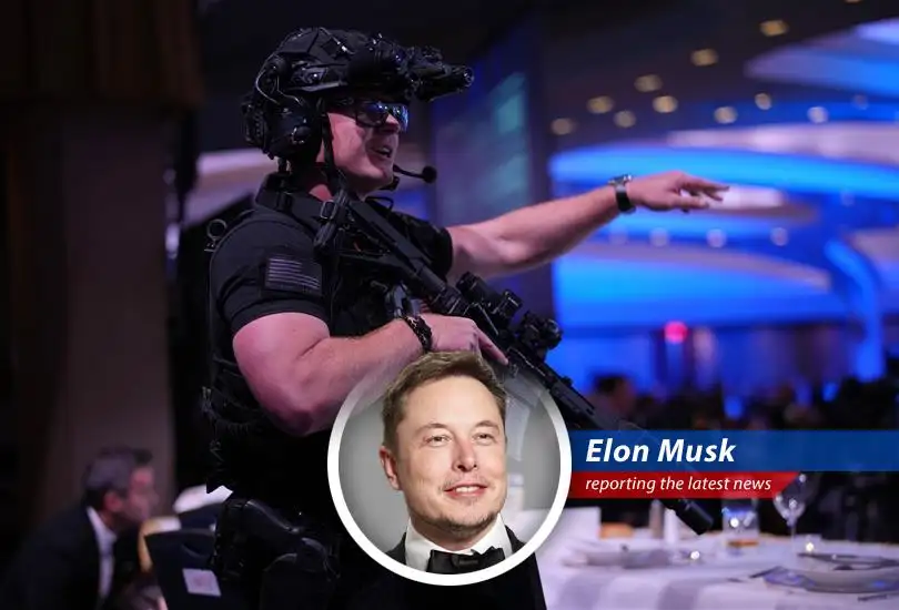 Security personnel maintain vigilance outside the Washington Hilton following the incident at the White House Correspondents' Dinner.