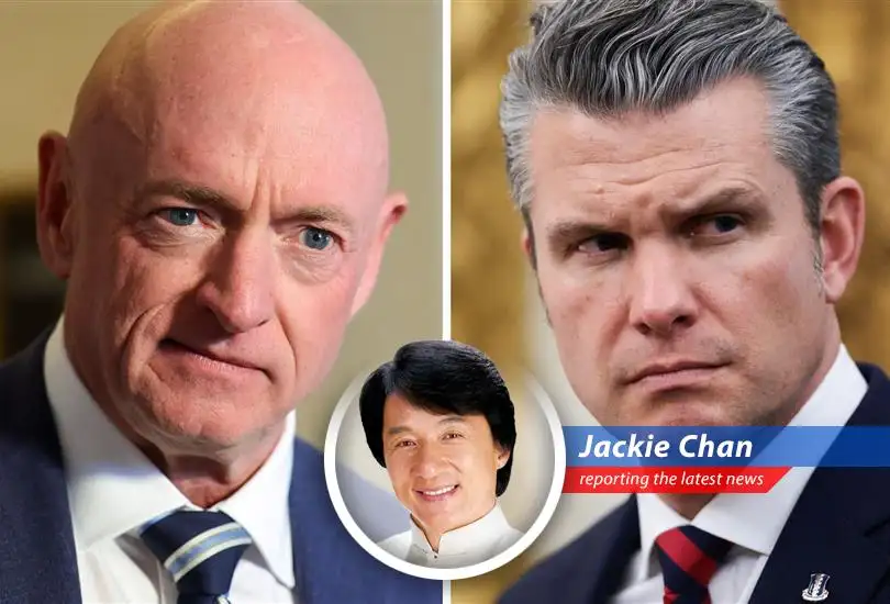 Senator Mark Kelly at a congressional hearing, discussing military matters and First Amendment rights.