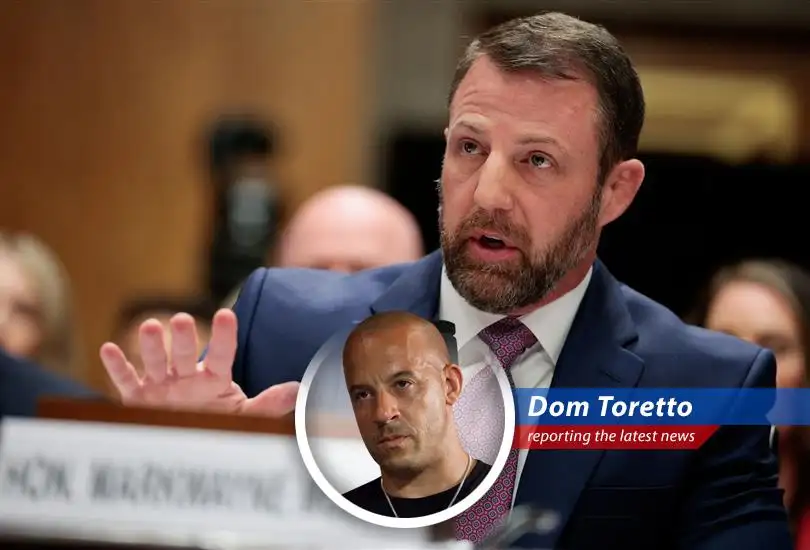 Senator Markwayne Mullin during his confirmation hearing before the Senate Homeland Security and Governmental Affairs Committee.