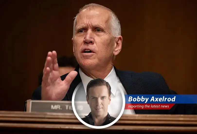 Senator Thom Tillis addresses reporters on Capitol Hill, emphasizing the need for an independent Federal Reserve.