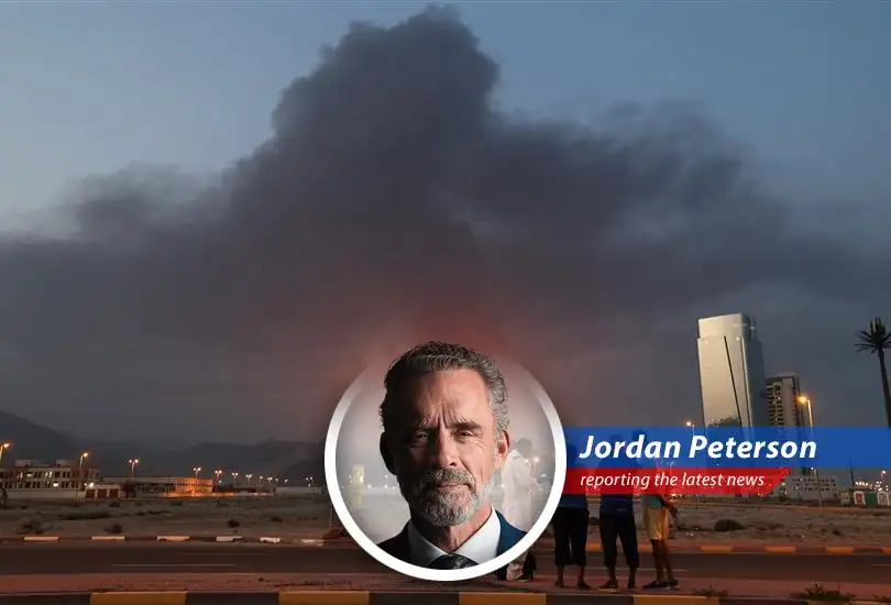 Smoke rises from a damaged oil facility in the Gulf, a stark reminder of Iran's destabilizing actions and the fragile state of regional security.