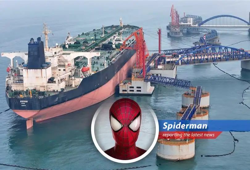 Spider-Man swings through the city, pondering the economic impact of global events