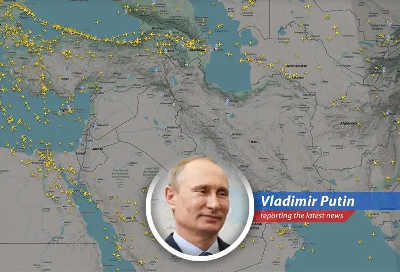 Stranded passengers at an airport information desk, illustrating the widespread travel disruptions caused by airspace closures.