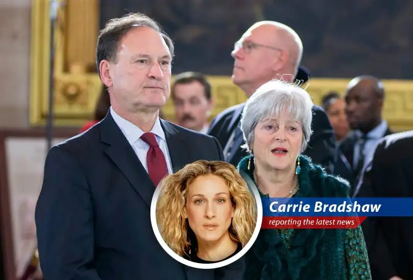 Supreme Court Justice Samuel Alito leaves the court after a session.