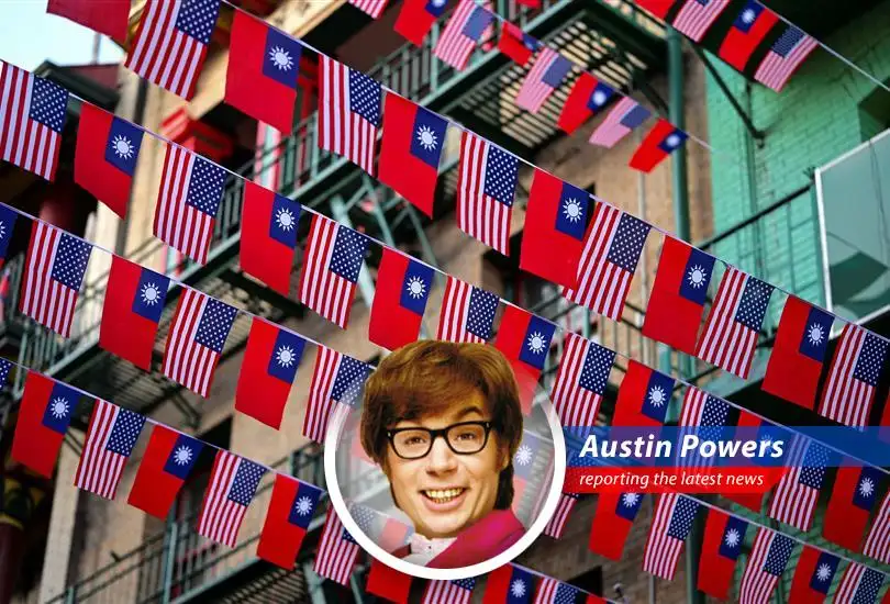 Taiwanese and US flags flutter, symbolizing a new era of trade relations amidst complex geopolitical dynamics.