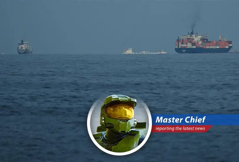 Tanker navigating the Strait of Hormuz, a critical chokepoint for global oil supply.