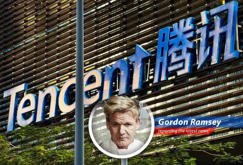 Tencent headquarters in Shenzhen, China, reflecting the company's significant investments in AI technology.