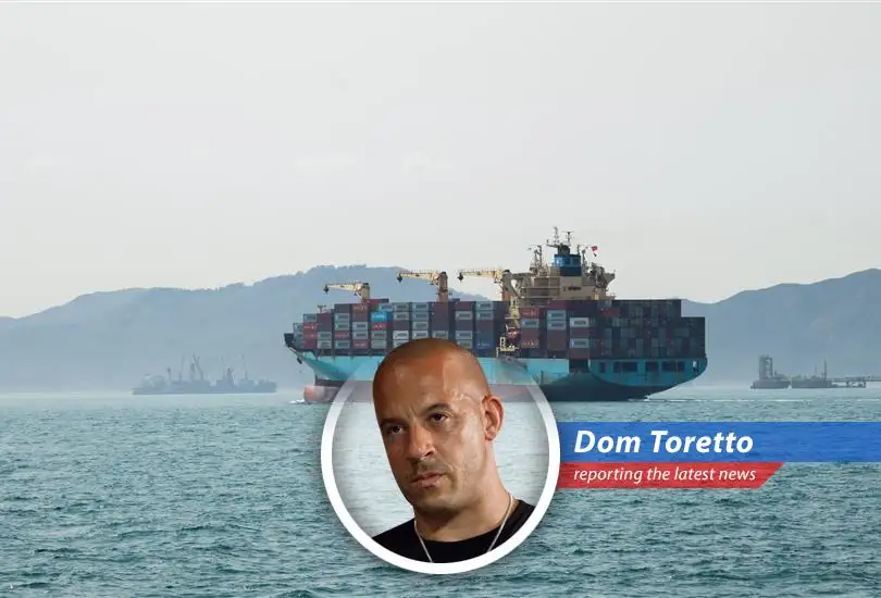 The Alliance Fairfax, a U.S.-flagged Maersk ship, transits the Strait of Hormuz under U.S. Navy escort, a testament to the ongoing volatility in the region.