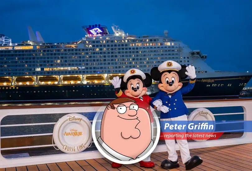 The Disney Adventure, Disney's largest cruise ship, prepares to set sail from Singapore, targeting the Asian market.