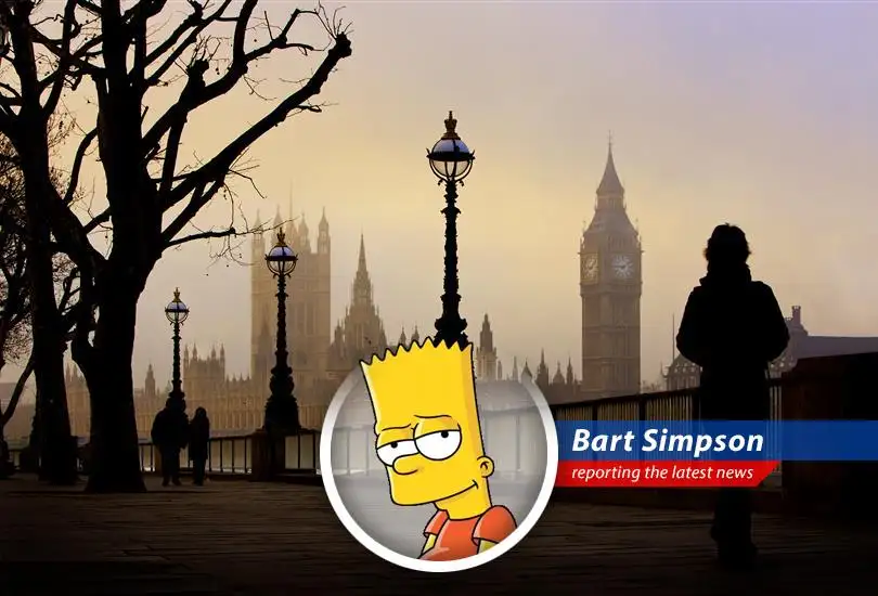 The U.K. economy tiptoes along the edge of recession, much like Bart tiptoes around Principal Skinner.