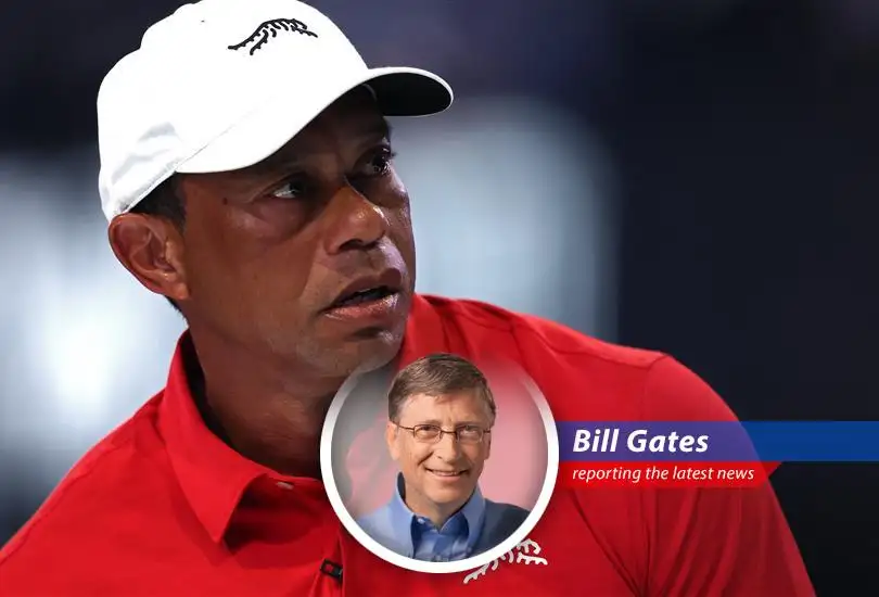 Tiger Woods addressing the crowd during a past tournament a symbol of his enduring impact on golf.