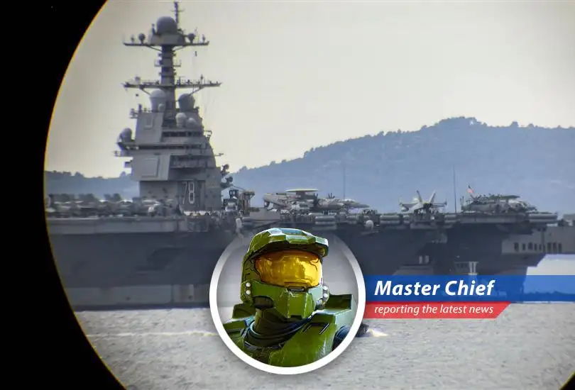 U.S. Navy vessels enforce a blockade in the Strait of Hormuz, disrupting Iranian maritime trade.