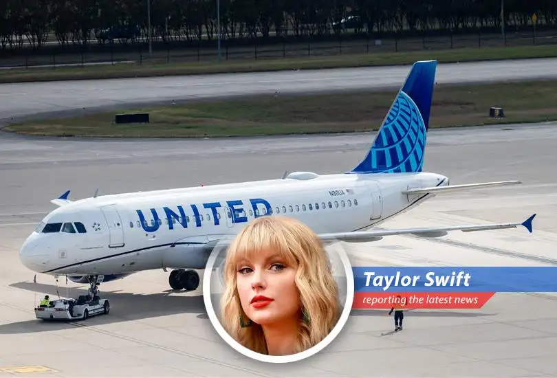 United Airlines aircraft taking off, symbolizing the company's projected record earnings and strong market position.