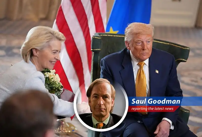 Ursula von der Leyen welcomes the EU-US trade agreement.