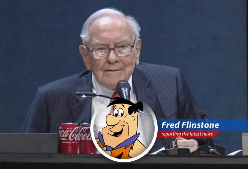 Warren Buffett and Greg Abel featured on Berkshire Hathaway's Shareholder Guide. Yabba Dabba Doo