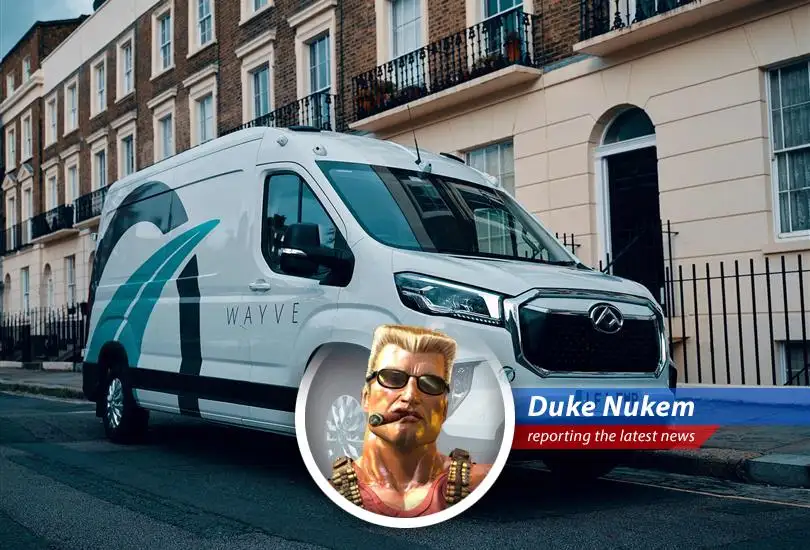 Wayve's autonomous vehicle navigates city streets, showcasing the company's AI-driven driving software.