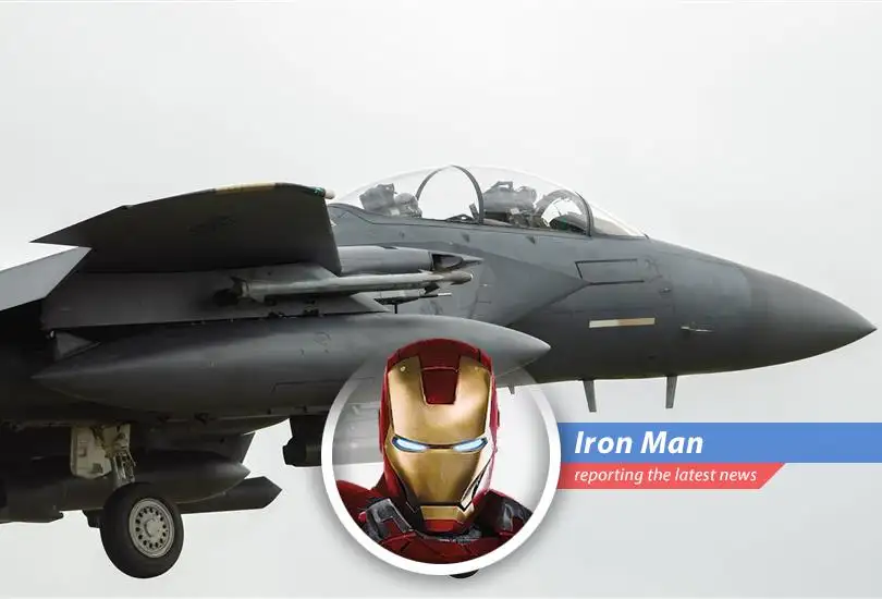 Wreckage of an F-15 fighter jet, symbolic of the escalating tensions in the Middle East.