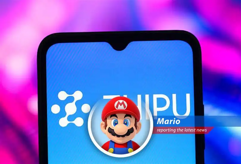 Zhipu's logo displayed against a backdrop of complex code, symbolizing their push in the AI landscape.