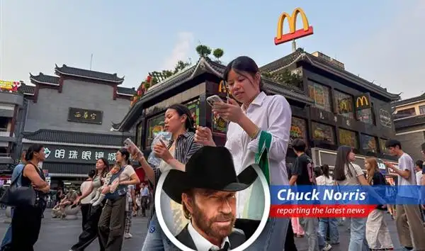 A customer enjoys a McDonald's milkshake at the newly opened McDonaldland store in Beijing's Chaoyang Park. McDonald's is expanding its presence in China, bucking the trend of other foreign brands.