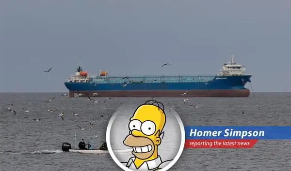 A tanker stuck in the Strait of Hormuz, probably dreaming of donuts.