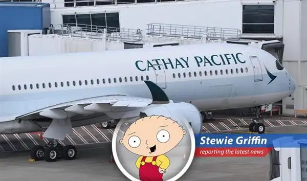 Cathay Pacific aircraft at Hong Kong International Airport, facing headwinds from global fuel price increases.