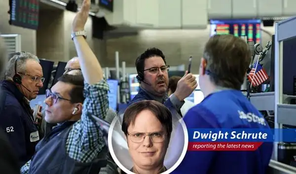 Dwight Schrute, Assistant Regional Manager, analyzes market trends with beet-fueled precision.