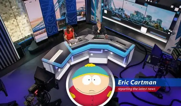 Eric Cartman, financial guru, ponders the mysteries of the stock market while wearing his lucky Coon pajamas