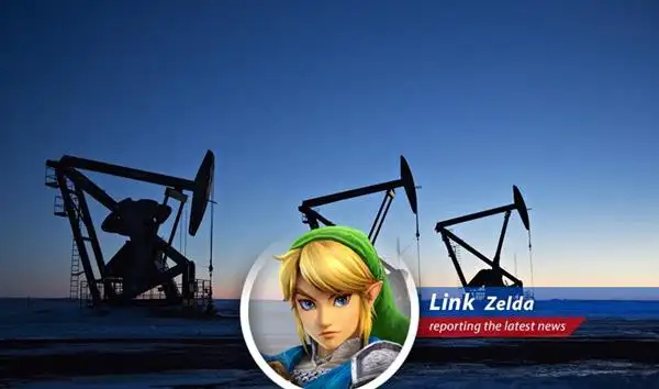 Oil derricks stand silhouetted against the sky, mirroring the looming threats and resource struggles of Hyrule.