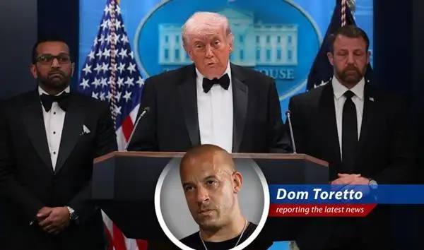 President Trump being escorted by Secret Service agents after shots were fired at the White House Correspondents' Dinner.