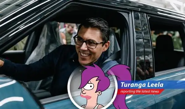 Rivian's new R2 electric vehicle rolls off the production line in Normal, Illinois.