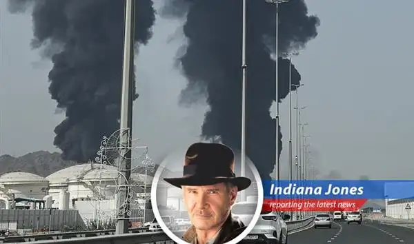 Smoke plumes potentially rise from Fujairah, a major oil bunkering hub, amid rising geopolitical tensions.