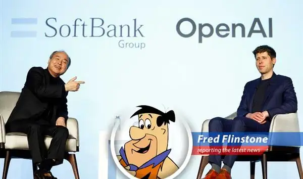 SoftBank's Masayoshi Son rolling in dough like it's bronto burgers after his OpenAI investment skyrockets.