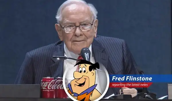 Warren Buffett and Greg Abel featured on Berkshire Hathaway's Shareholder Guide. Yabba Dabba Doo