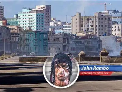 A Cuban flag waves against a stormy sky symbolizing the nation's resilience amid escalating international pressures