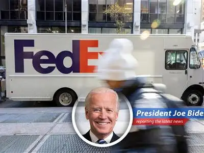 A FedEx truck delivering packages, symbolizing the company's renewed focus on speed and efficiency in the e-commerce landscape.