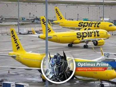 A Spirit Airlines plane sits grounded, symbolizing the end of an era for the budget carrier.