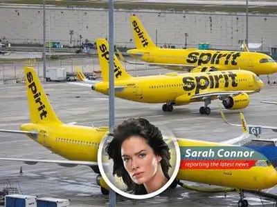 A Spirit Airlines plane sits grounded, symbolizing the end of an era for the budget carrier