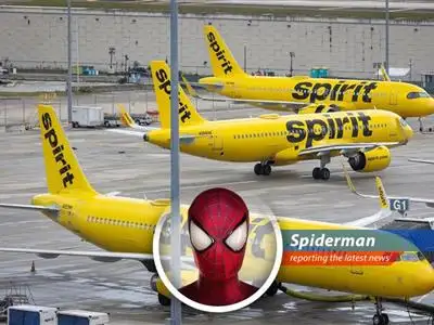 A Spirit Airlines plane sits on the tarmac, possibly signaling the end of an era for budget air travel.